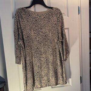 J. Jill Stylish Leopard Print 3/4 Sleeve Tunic